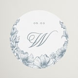"Wreath In Bloom" - Wedding Favor Stickers in Lake by Leah Bisch - Front