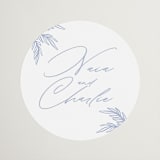 "Ocean Dreams" - Wedding Favor Stickers in Pale Cerulean by Sabrin Deirani - Front