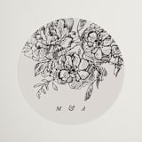 "etched floral" - Wedding Favor Stickers in Stone by Phrosné Barwood - Front