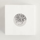 "etched floral" - Wedding Favor Stickers in Stone by Phrosné Barwood - In use