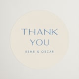 "Brooklyn" - Wedding Favor Stickers in Cerulean by Ellen Schlegelmilch - Front