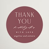 "Chantilly" - Wedding Favor Stickers in Mauve by Erica Krystek - Front