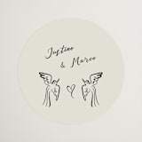 "Sundaland Gardens" - Wedding Favor Stickers in Ivory by Ani Somi - Front