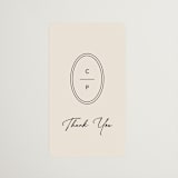 "Script and Monogram" - Wedding Favor Stickers in Sand by Carolyn MacLaren - Front