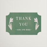 "Friendly Flowers" - Wedding Favor Stickers in Emerald by Ani Somi - Front