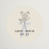 "Sealed" - Wedding Favor Stickers in Daisy by Baumbirdy - Front