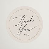 "Encircled Love" - Wedding Favor Stickers in Taupe by Kelly Schmidt - Front
