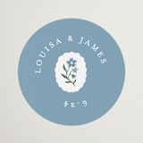 "Sweet Vintage" - Wedding Favor Stickers in Periwinkle by Alethea and Ruth - Front