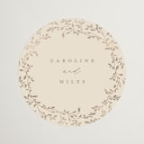 "Leafy Garland" - Wedding Favor Stickers in Sand by Creo Study - Front