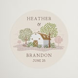 "Countryside" - Wedding Favor Stickers in Rose Quartz by Paper Sun Studio - Front