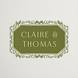 "Inlay Frame" - Wedding Favor Stickers in Avocado by Katharine Watson - Front