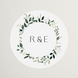 "Garden Serenity" - Wedding Favor Stickers in Greenery by Itsy Belle Studio - Front