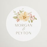 "Jardin" - Wedding Favor Stickers in Carnation by Everett Paper Goods - Front
