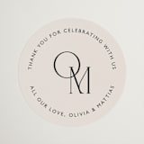 "Modern Corner" - Wedding Favor Stickers in Linen by Kelly Schmidt - Front