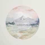 "Mountain" - Wedding Favor Stickers in Latte by Lori Wemple - Front