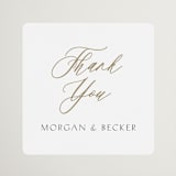 "Postcard" - Wedding Favor Stickers in Snow by Kaydi Bishop - Front