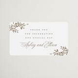 "Monogram in Leaves" - Wedding Favor Stickers in Pearl by Leah Bisch - Front