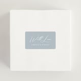 "Delicacy" - Wedding Favor Stickers in Dusty Blue by Angela Thompson - In use