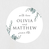 "Fresh Sage" - Wedding Favor Stickers in Olive by Christie Kelly - Front