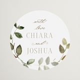 "Lovely" - Wedding Favor Stickers in Moss by Petra Kern - Front