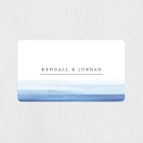 "Watercolour Stripe" - Wedding Favor Stickers in Azure by Bethan - Front