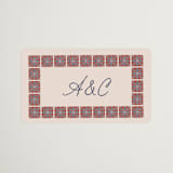 "Block Print Tile" - Wedding Favor Stickers in Terracotta by Katharine Watson - Front