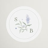 "Delicate Vines" - Wedding Favor Stickers in Periwinkle by Kristen Smith - Front