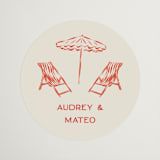 "Kitty Hawk" - Wedding Favor Stickers in Lobster by Jackie Crawford - Front