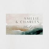 "Sunset Waves" - Wedding Favor Stickers in Marine by Nicoletta Savod - Front