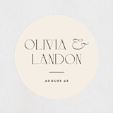 "The Manor" - Wedding Favor Stickers in Buff by Pixel and Hank - Front