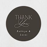"Formal Elegance" - Wedding Favor Stickers in Latte by Morgan Kendall - Front