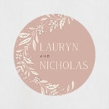 "Moment" - Wedding Favor Stickers in Rose by Erin German - Front