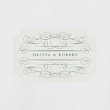 "Chantilly" - Wedding Favor Stickers in Emerald by Kimberly Morgan - Front