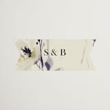 "Linen and Cloth" - Wedding Favor Stickers in Almond by Peony Rose Design - Front