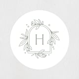 "Simple Crest" - Wedding Favor Stickers in Sage by Kristen Smith - Front