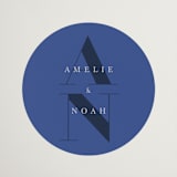 "Centro" - Wedding Favor Stickers in Marseille Bleu by Up Up Creative - Front