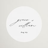 "Delicate Script" - Wedding Favor Stickers in Cotton by Angela Thompson - Front