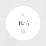 "Soar" - Wedding Favor Stickers in Cream by Phrosné Barwood - Front