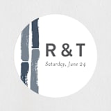 "Modern Brush" - Wedding Favor Stickers in Steel Blue by Lisa Guerrero - Front