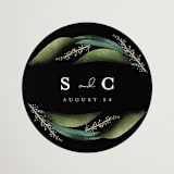 "Bold Bouquet" - Wedding Favor Stickers in Midnight by Susan Moyal - Front