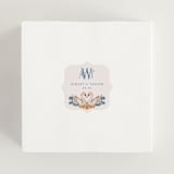 "Swan Crest" - Wedding Favor Stickers in Royal by Cass Loh - For Scale