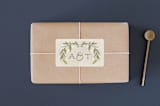 "Rustic Love" - Wedding Favor Stickers in Parchment by GeekInk Design - Front
