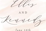 "Sophisticated script" - Wedding Favor Stickers in Blush by Hooray Creative - In use