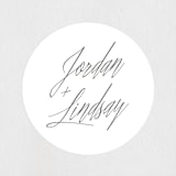 "Stacked date" - Wedding Favor Stickers in Cotton by Amy Kross - Front