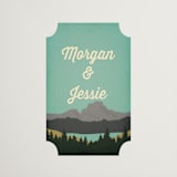 "Mountain View" - Wedding Favor Stickers in Forest by Nam Bourassa - Front