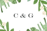 "Leafy ampersand" - Wedding Favor Stickers in Mint leaf by Jennifer Wick - In use