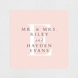 "over and over" - Wedding Favor Stickers in Soft Peach by Lea Delaveris - Front