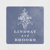 "Ornate" - Wedding Favor Stickers in Indigo by Nazia Hyder - Front