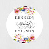 "Technicolor Flora" - Wedding Favor Stickers in Poppy by Angela Marzuki - Front