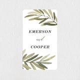 "Olive Branch" - Wedding Favor Stickers in Olive by Wildfield Paper Co - Front